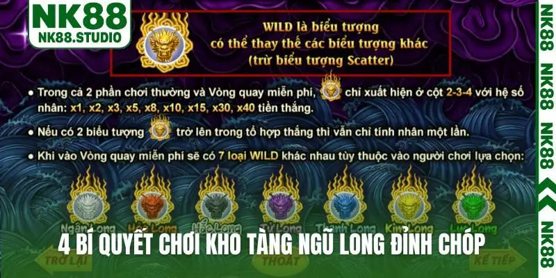4 bí quyết chơi Kho Tàng Ngũ Long đỉnh chóp