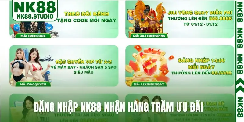 Đăng nhập NK88 nhận hàng trăm ưu đãi