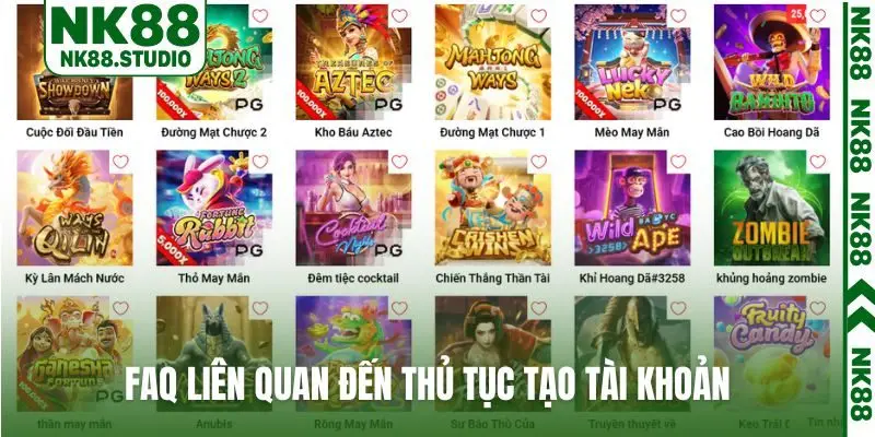FAQ liên quan đến thủ tục tạo tài khoản