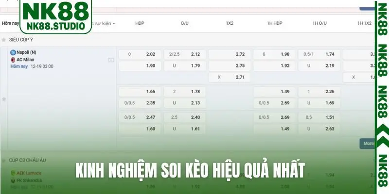 Kinh nghiệm soi kèo hiệu quả nhất